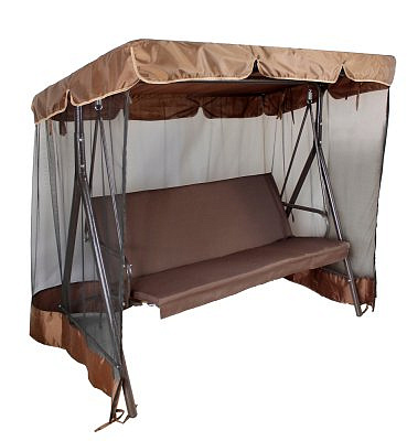 Качели садовые "Сидней" коричневый 3х местные Сид-002 
