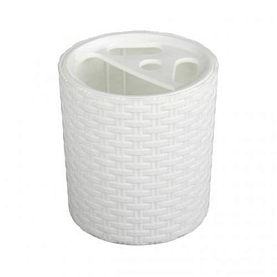 Подставка под зубные щетки (М2534) "Плетенка", белая /Башкирия/ /20/