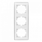 Рамка 3 места , вертикальная , белая с боковой вставкой , хром 703-0225-153 