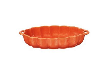 Форма Тыква  для запекания и сервировки овальная с ручками, керамика, 34,5х20х6,5см, 2л BY COLLECTION 826-363 