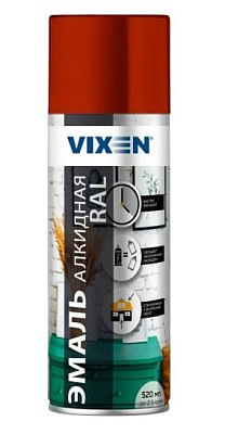 Эмаль универсальная сигнальный красный аэрозоль 520мл VIXEN VX-13001