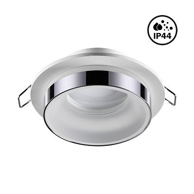 Светильник встраиваемый влагозащищенный 370782 SPOT NT 21 292 белый/хром  IP44 GU10 9W 220V WATER