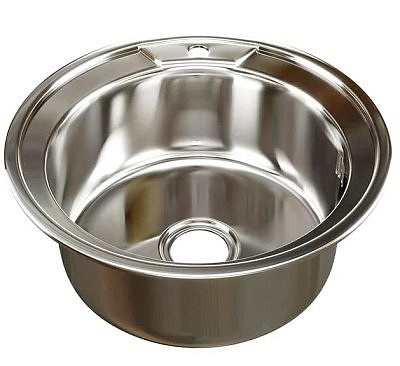 Мойка нержавеющая 510мм, 0,8мм, глубина 180мм, врезная, круглая, матовая декор  Mixline