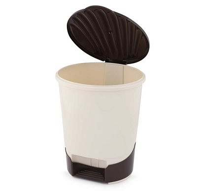 Ведро для мусора с педалью 10л слоновая кость  М7993