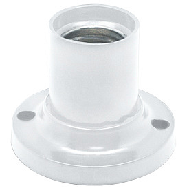 Патрон Е14 накладной прямой белый Ecola