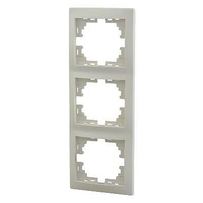 Рамка 3 места , вертикальная , перламутр Мира 701-3000-153