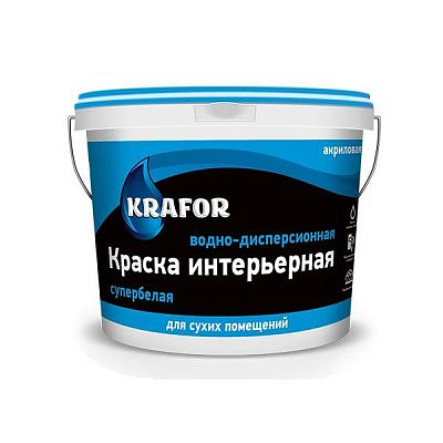 Краска в/д интерьерная супербелая 1,5кг(син.)