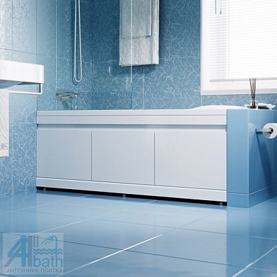 Экран под ванну 1,5м МДФ SOFT белый без корзин