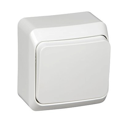 Выключатель 1-клавиша  ОП 10А белая SchE BA10-001B