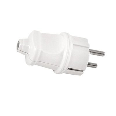 Вилка 16А 250В АБС-пластик, прямая, белая, с заземлением  SQ1806-0003 