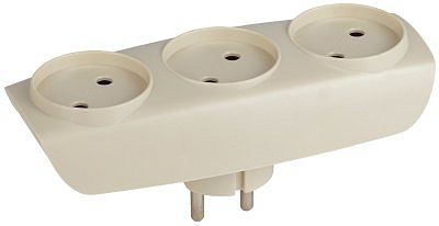 Разветвитель (тройник) ЭРА 3 розетки (слоновая кость) SP-3-I 684034 ЭРА