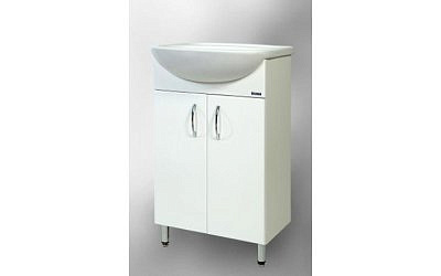 Тумба Санта Сити 60 белая 2 двери без раковины