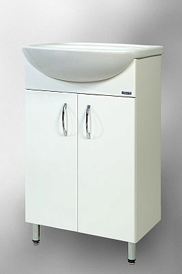 Тумба Санта Уют 55 белая 2 двери без раковины