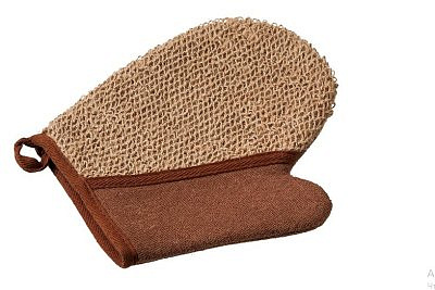 Мочалка из рами,варежка с хлопком 18*21 Банные штучки 40363