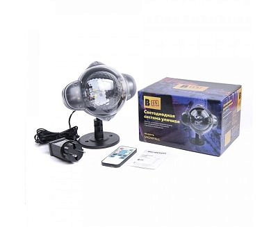 Проектор светодиодный вращающийся B52 SNOWFALL до 30м2 4W пульт IP65 716407