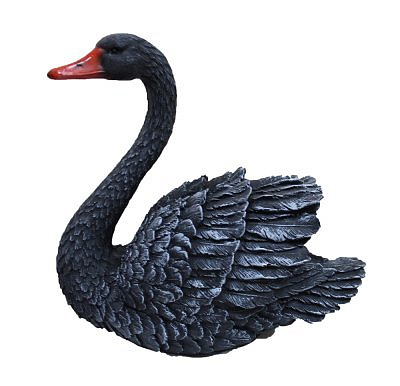 Садовая фигура Лебедь средний (черный) полистоун