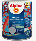 Эмаль ALPINA быстросохнущая по ржавчине RAL7040 полуматовый серый 0,75л