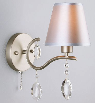 Бра Eurosvet 10089/1 сатин никель прозрачный хрусталь Strotskis