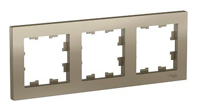 Рамка 3 поста Schneider Electric ATLASDESIGN, шампань ATN000503