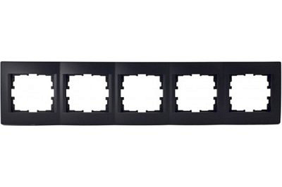 Рамка 5-местная Lezard Karina Черный бархат горизонтальная 707-4200-150
