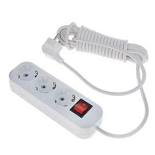 Удлиннитель сетевой  У3-ЕВК-05 белый , 5м , с выключателем ,3-места с з/к