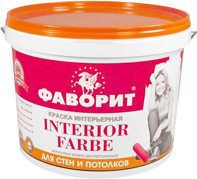 Краска в/д FAVORIT для стен и потолков с/б 5кг. 