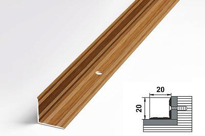 Профиль угловой ПУ05-1 орех 20*20*900