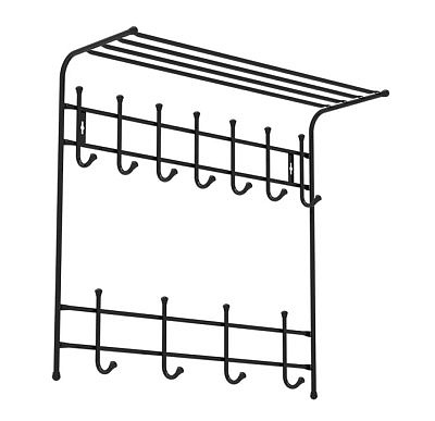 Вешалка настенная с полкой 11 крючков 73х71х27см черный ВПТ11/Ч Ника