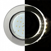 Светильник Ecola GX53-H4 LD5310 стекло, Круг с подсветкой 4К , хром-хром зеркальный  38х126