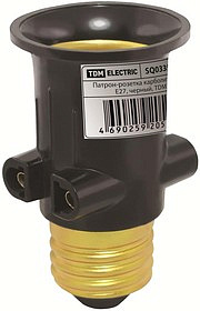 Патрон-розетка E27 пластик. черный 