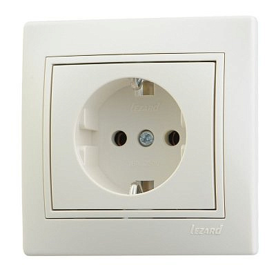 Розетка 701-0303-122 1-гн керамика с/з крем.скрем вст.Мира