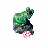 Садовая фигура Лягушка на камне полистоун