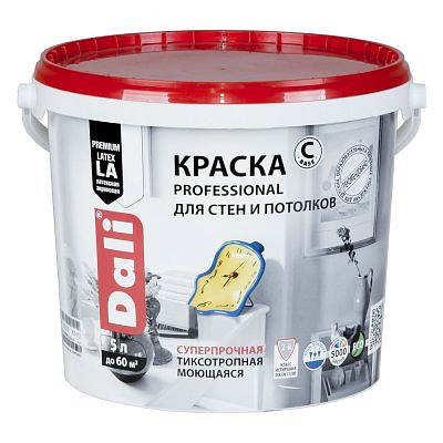 Краска DALI PROFESSIONAL для стен и потолков (база С) 5л (моющаяся)