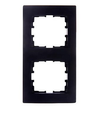 Рамка 2-местная Lezard Karina  LIFE Черный бархат вертикальная 707-4200-152