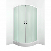 Душевой уголок ERLIT ER0508-W3 80*80*195  низкий поддон, матовое стекло, белый  профиль 