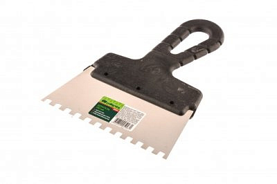 Шпатель нержавеющая сталь, пластиковая ручка 150мм зубчатый 6*6 СИБРТЕХ 85459