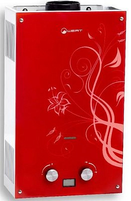 Водонагреватель газовый проточный  WERT 10EG RED GLASS (красн.стекло)