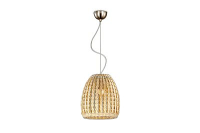 Светильник подвесной Сонекс 2492/1 ODL13 667 никель ротанг кремовый E14 60W