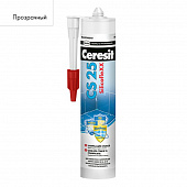 Затирка-герметик CERESIT CS 25 эластичный силиконовый  (прозрачный) 280мл 