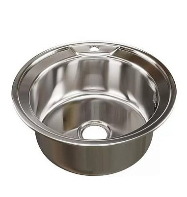 Мойка нержавеющая 490мм, 0,6мм, глубина 170мм, врезная, круглая, глянец Mixline 528182