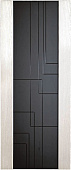 Дверь межкомнатная Дворецкий Лабиринт Белый ясень ПО*700 (стекло черное триплекс с гравировкой)