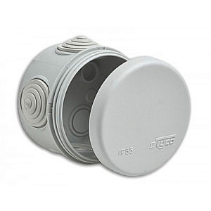 Коробка распределительная DKC ОП 65х35мм IP44  круглая 53500 серая гофротруба