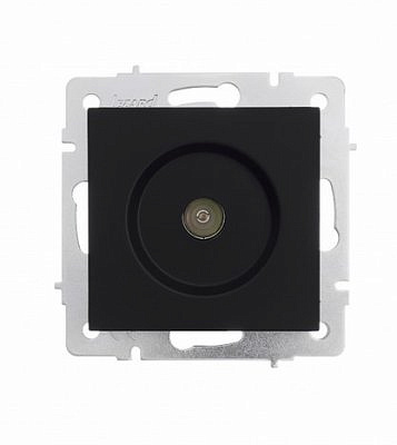 Розетка механизм ТВ проходная черный бархат 742-4288-129