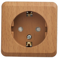 Розетка 1-м ОП 16А с/з защит. шторки бук SchE PA16-004Т