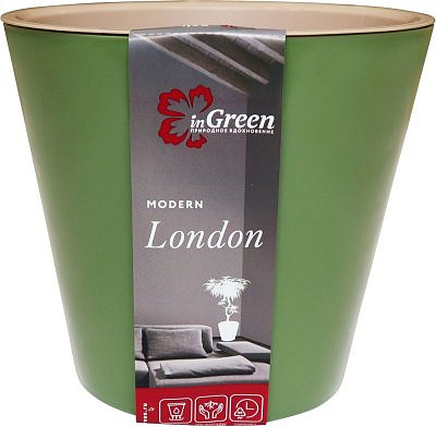 Горшок для цветов London 1,6л оливковый 160мм