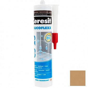 Затирка-герметик CERESIT CS 25 эластичный силиконовый  (карамель) 280мл 