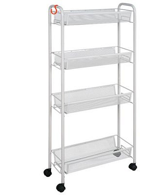 Этажерка "Ладья 14К" 4 корзины 450*180*985 на колесах серый Э372