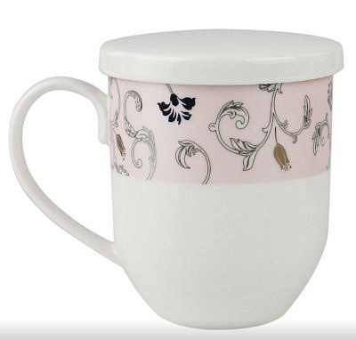 Кружка заварочная 375мл с ситечком и крышкой Лорель-Розовая нежность UG000142