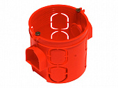 Коробка установочная Hagel СП 68*62мм  IP20, круглая, блочная, красная, в кирпич,бетон,  5-11вводов, КУ1102 