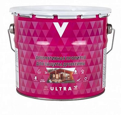 Пропитка декоративная бесцветная 3л ULTRA "V" 255418